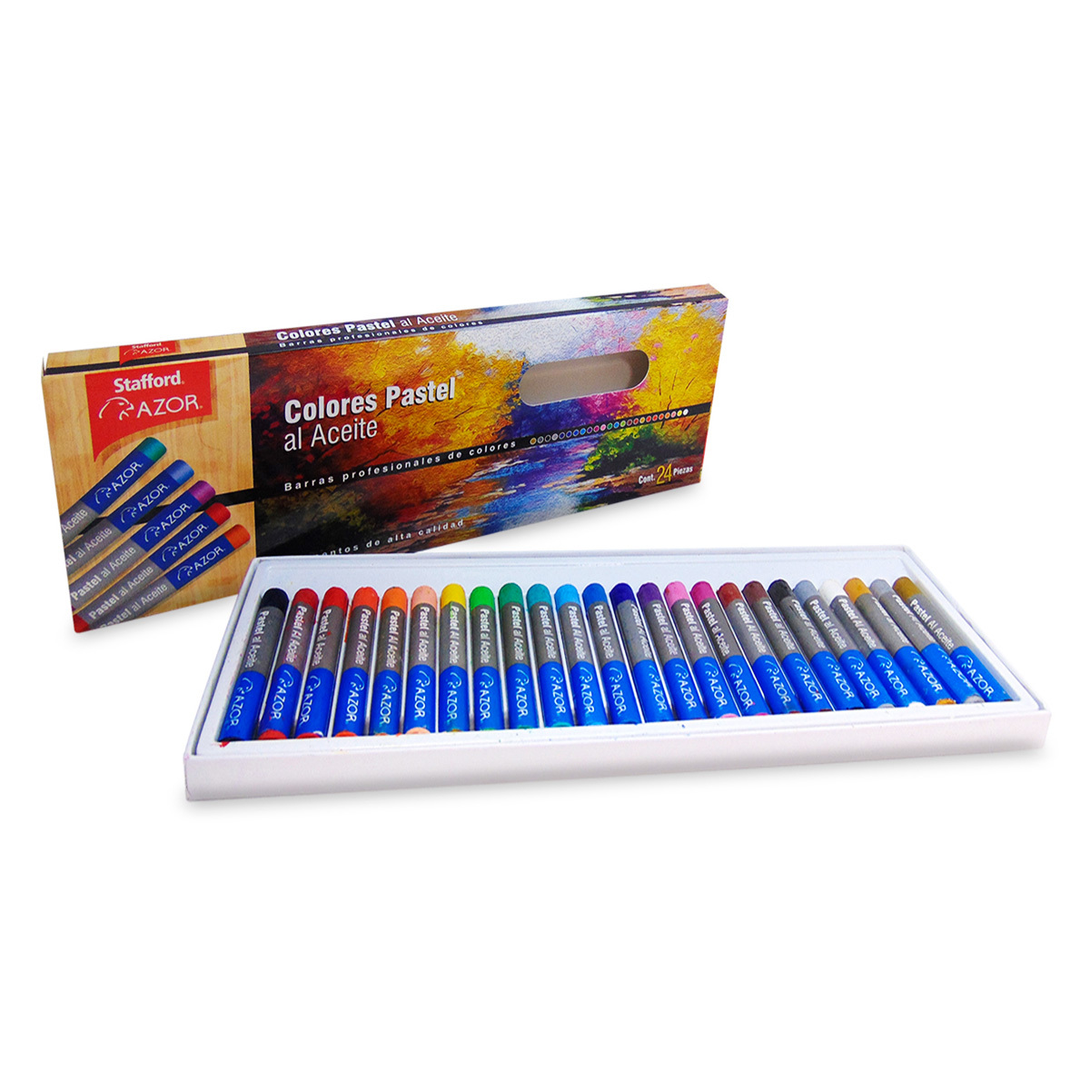PINTURA PASTEL ACEITE STAFFORD (COLORES, 24 PZS.) | Office Depot Mexico