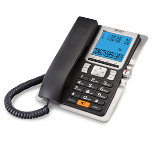 Teléfono con Altavoz Alámbrico Select Sound / Negro con plata Teléfono con Altavoz Alámbrico Select Sound / Negro con plata
