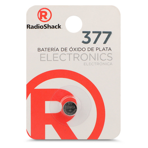 Pila de Botón Alcalina 377 RadioShack / Paquete 1 pieza