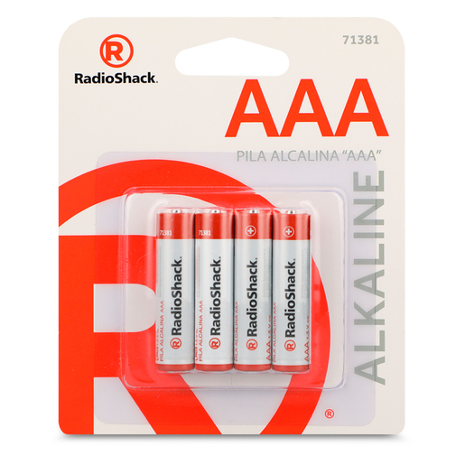 Pilas Alcalinas AAA RadioShack 4 piezas