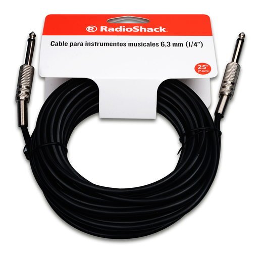 Cable para Instrumentos Musicales 6.3 mm RadioShack / 7.6 m / Negro