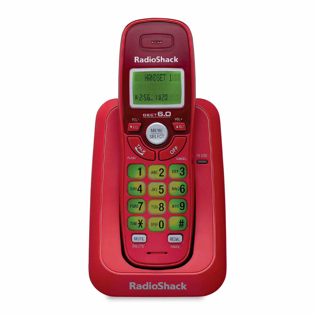 Teléfono Inalámbrico RadioShack RS6114 Rojo | Office Depot Mexico