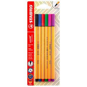 ROTULADOR STABILO POINT 88 (COLORES, 6 PZS.) ROTULADOR STABILO POINT 88 (COLORES, 6 PZS.)
