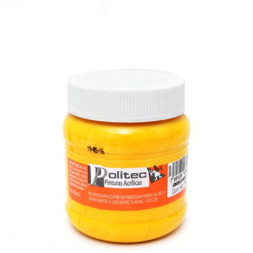 PINTURA ACRILICA POLITEC (AMARILLO MEDIO, 250 ML) | Office Depot Mexico
