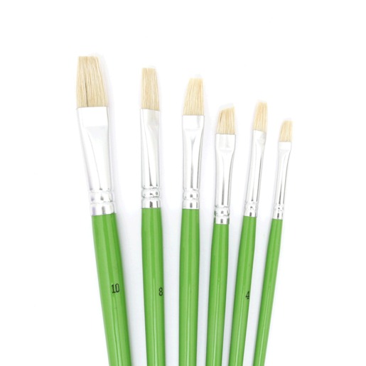 Estuche de Pinceles Cerda Mango Corto Rodart / Verde / 12 piezas