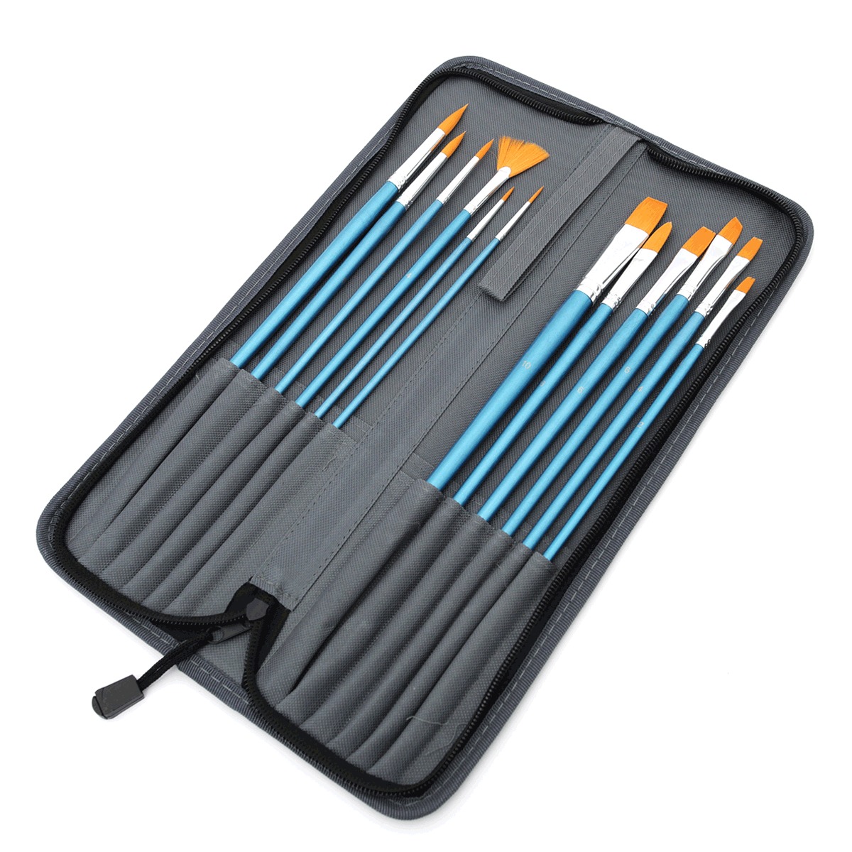 Estuche de Pinceles Sintético Rodart  Azul 12 piezas