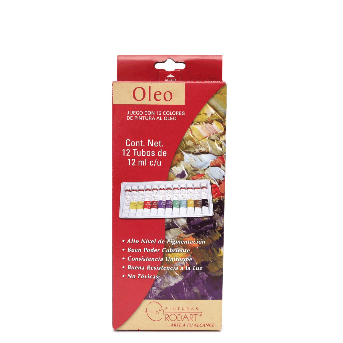 Pinturas al Óleo Rodart 12 piezas 12 ml