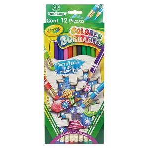 Lápices de Colores Borrables Redondos Crayola / 12 piezas / Sacapuntas gratis