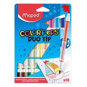Marcadores Dúo Tip Colorpeps Maped / 10 piezas