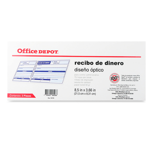 Block de Recibo de Dinero Office Depot / 3 piezas Block de Recibo de Dinero Office Depot / 3 piezas