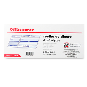 Block de Recibo de Dinero Office Depot / 3 piezas