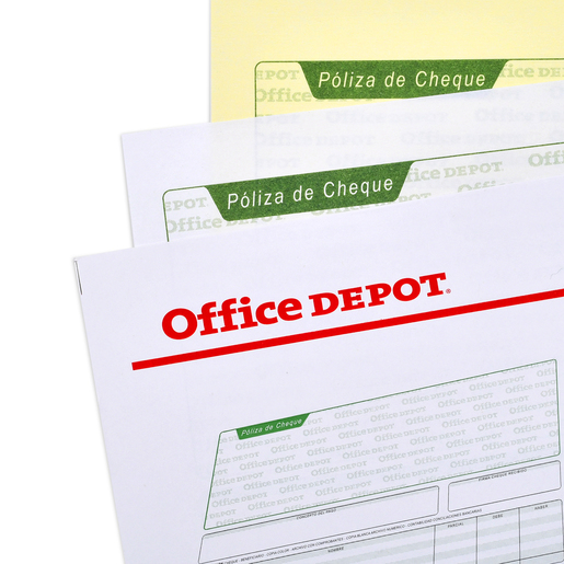 Póliza de Cheques Office Depot 1/2 Oficio 3 piezas