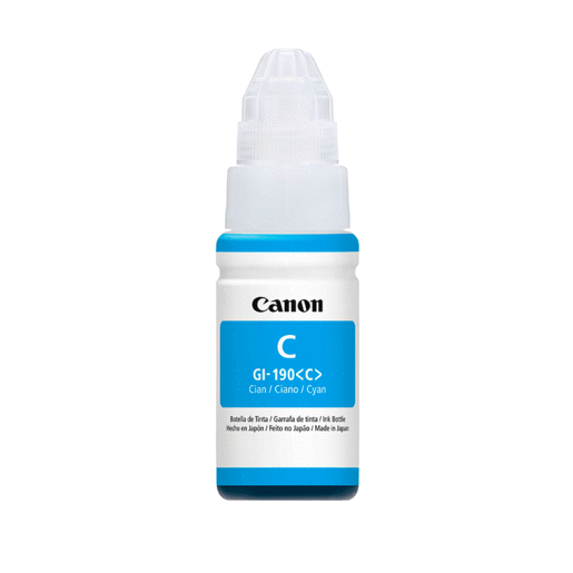 Botella de Tinta Canon GI 190 C / 668C001AB / Cyan / 7000 páginas / PIXMA