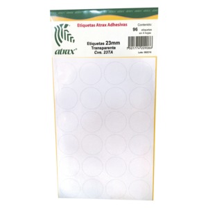 ETIQUETAS CIRCULARES ATRAX (TRANSPARENTE, 96 PZS.) ETIQUETAS CIRCULARES ATRAX (TRANSPARENTE, 96 PZS.)