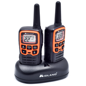 Walkie Talkie con Base de Carga Midland T51VP3 / 28 millas / 22 canales / 2 radios / Negro con naranja Walkie Talkie con Base de Carga Midland T51VP3 / 28 millas / 22 canales / 2 radios / Negro con naranja