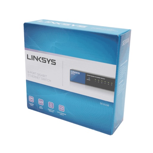 Switch Gigabit Ethernet Linksys SE3008 / 8 puertos / Negro