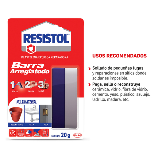 Plastilina Epóxica Arregla Todo Resistol 911 / 20 gr / 1 pieza