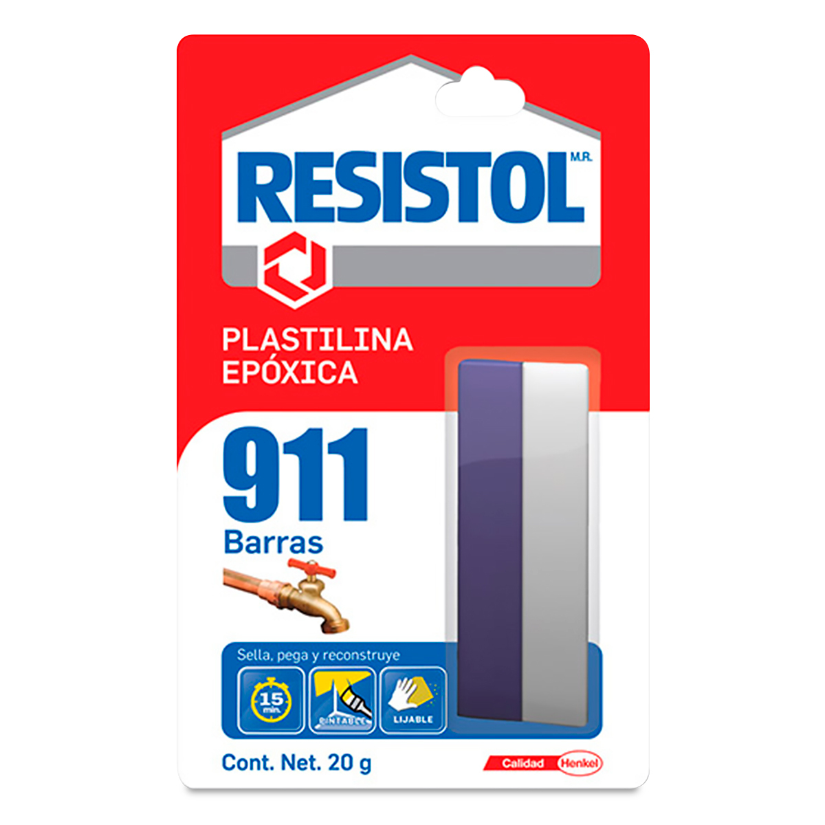 Plastilina Epóxica Arregla Todo Resistol 911 / 20 gr / 1 pieza