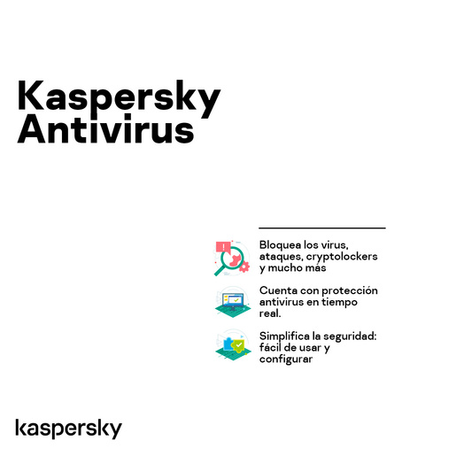 Antivirus Kaspersky Anti-Virus / Licencia 1 año / 3 dispositivos / PC / Laptop