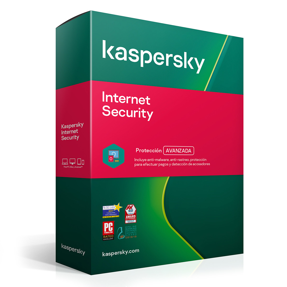 Antivirus Kaspersky Internet Security / Licencia 1 año / 1 dispositivo / PC / Laptop /  Mac / Dispositivos móviles