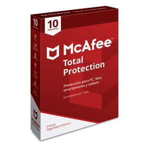 Antivirus McAfee Total Protection Licencia 1 año 10 dispositivos PC y Mac Antivirus McAfee Total Protection Licencia 1 año 10 dispositivos PC y Mac