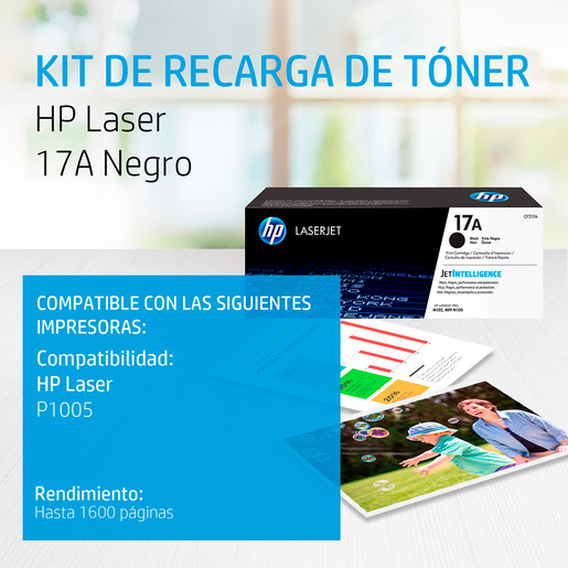 Tóner Hp 17A CF217A Negro 1600 páginas LaserJet Pro