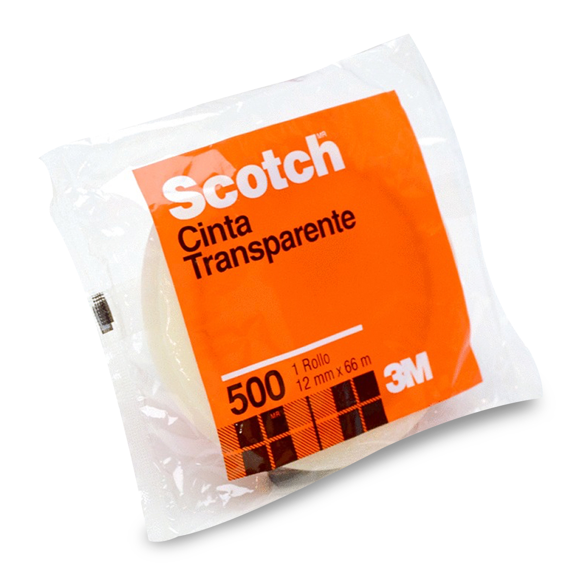 Cinta Adhesiva 3M Scotch 500 / Transparente / 12 mm x 66 m / 1 pieza
