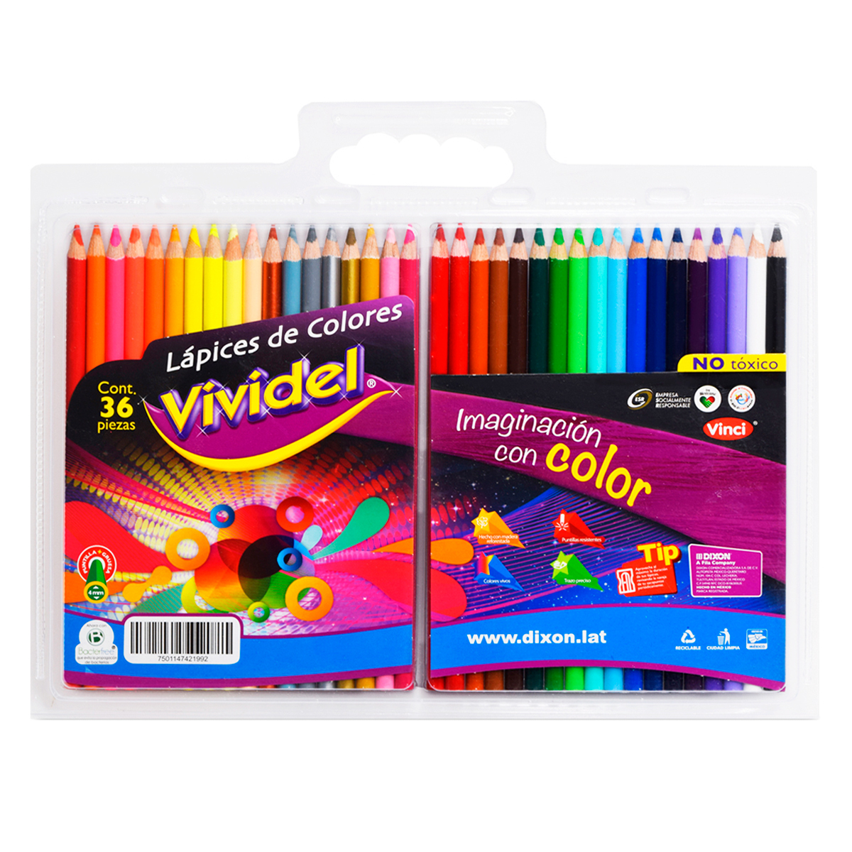 Lápices de Colores Redondos Vinci Vividel 4 mm / 36 piezas