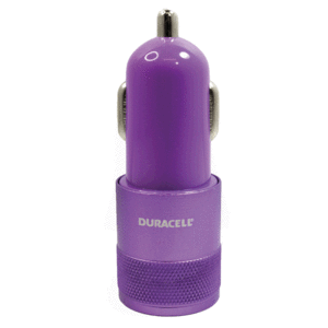 Cargador Dual para Auto Duracell USB Morado Cargador Dual para Auto Duracell USB Morado