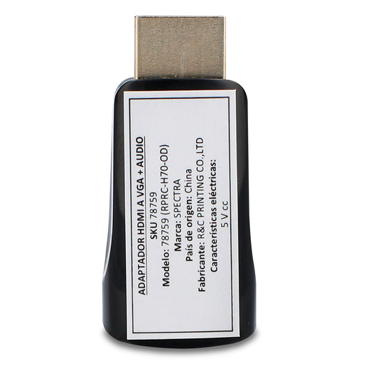 Adaptador HDMI a VGA Spectra / Negro