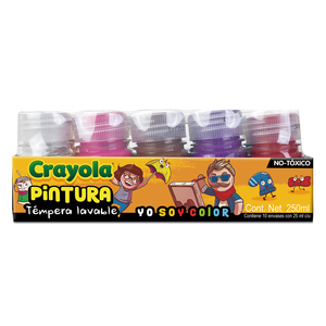 Juego de Pinturas Témpera Lavables Crayola Yo Soy Color / Colores surtidos / 10 piezas / 25 ml