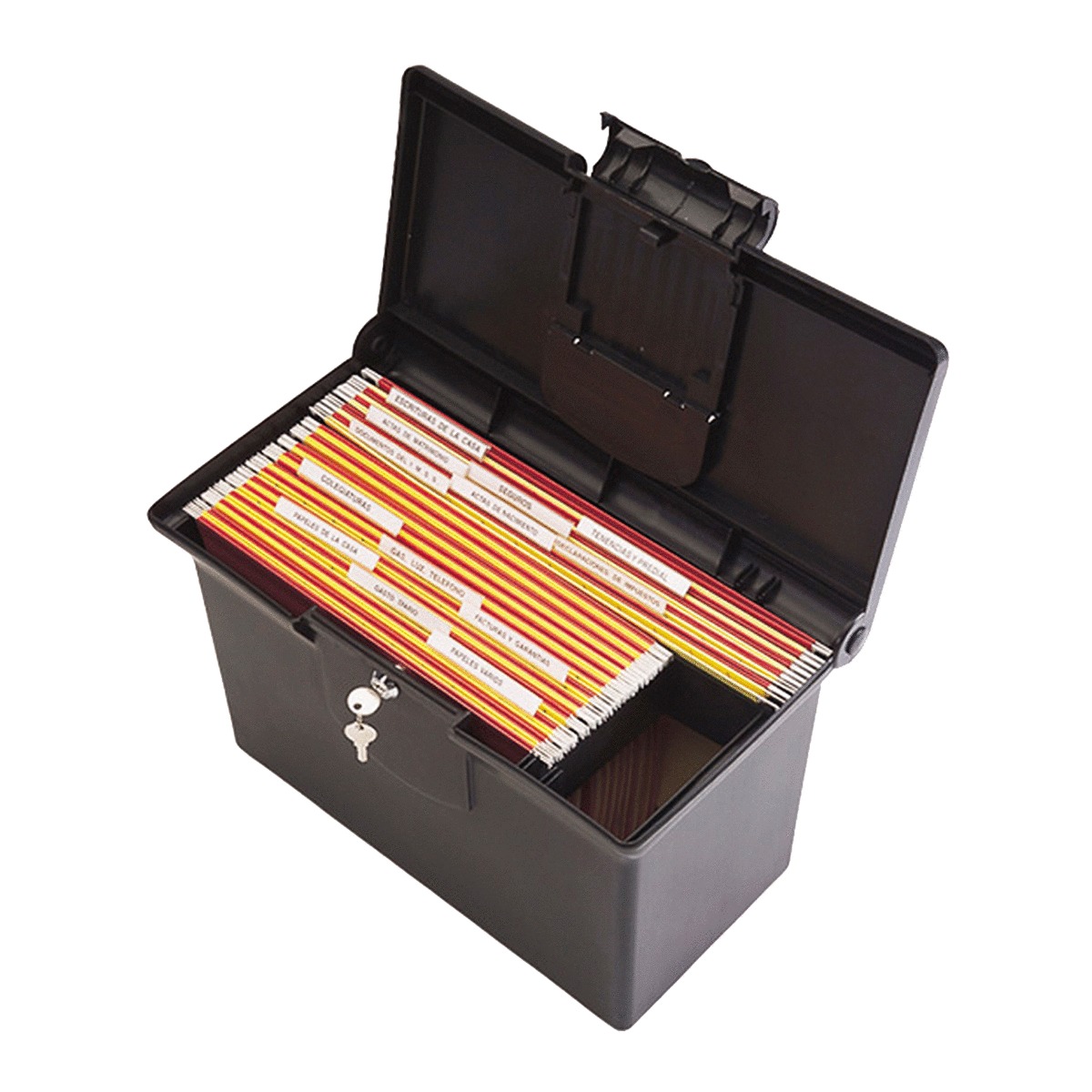 Caja de Plástico para Archivo con Llave Oficio Sablón Organifile / Negro 