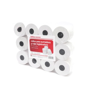 Rollos de Papel Bond para Sumadoras y Registradoras Office Depot 797 / Blanco / Empaque 12 piezas Rollos de Papel Bond para Sumadoras y Registradoras Office Depot 797 / Blanco / Empaque 12 piezas