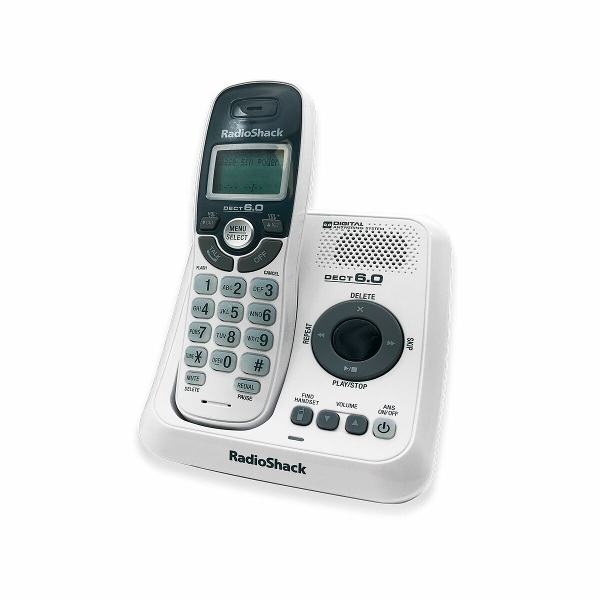 Teléfono Inalámbrico con Contestadora RadioShack CS6124 Blanco con gris