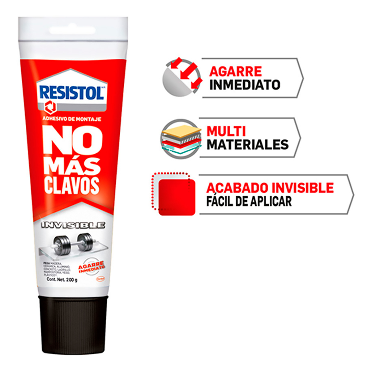 Adhesivo de Montaje Resistol No Más Clavos Invisible 200 gr 1 pieza | Office  Depot Mexico