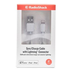 Cable USB a Lightning RadioShack / 1.8 m / Plata