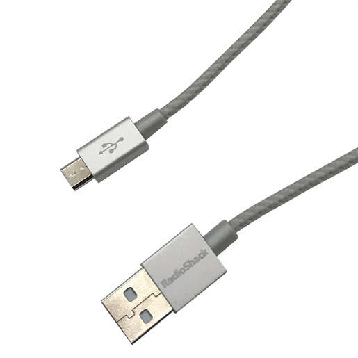 Cable USB a Micro USB RadioShack / 1.8 m / Plata
