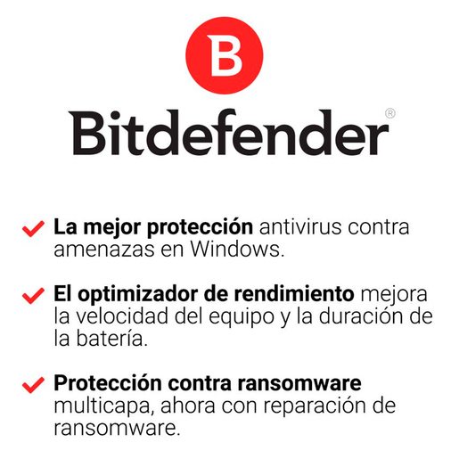 Antivirus Bitdefender Plus Licencia 1 año 10 usuarios PC/Laptop