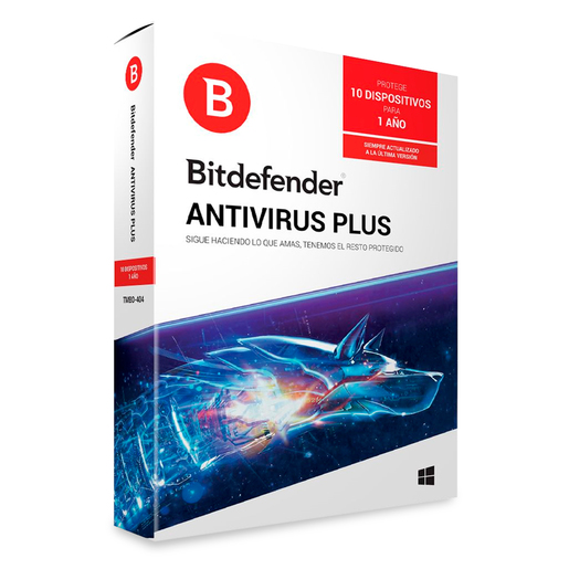 Antivirus Bitdefender Plus Licencia 1 año 10 usuarios PC/Laptop