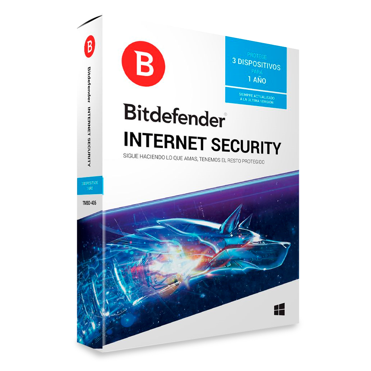 Antivirus Bitdefender Internet Security / Licencia 1 año / 3 usuarios / PC / Laptop