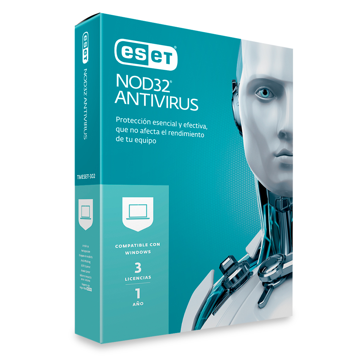 Antivirus Eset Nod32 Licencia 1 año 3 dispositivos Windows