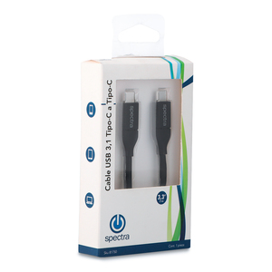 Cable Tipo-C Spectra / 1 metro / Negro Cable Tipo-C Spectra / 1 metro / Negro