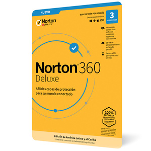 Antivirus Norton 360 Deluxe / Licencia 1 año / 3 dispositivos / PC / Laptop / Mac / Dispositivos móviles Antivirus Norton 360 Deluxe / Licencia 1 año / 3 dispositivos / PC / Laptop / Mac / Dispositivos móviles