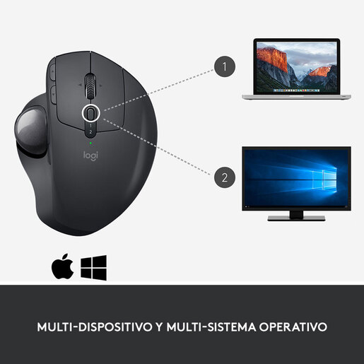 Mouse Inalámbrico Logitech MX Ergo Trackball / Bluetooth / Negro / PC / Laptop / Mac / Recargable