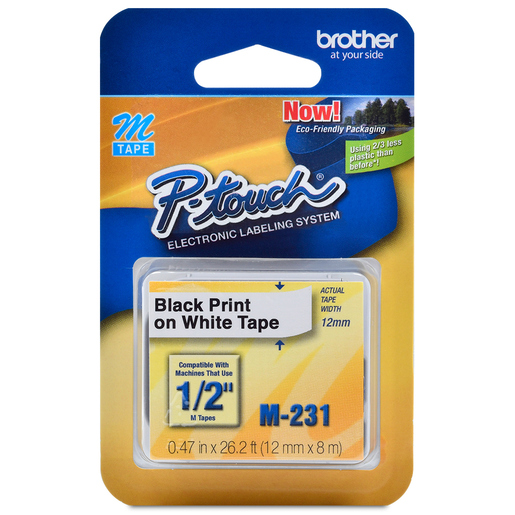 Cinta Negro/Blanco Brother M231 12 mm