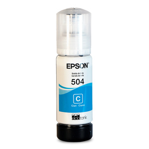 Botella de Tinta Epson T504 / T504220 AL / Cyan / 7500 páginas / EcoTank
