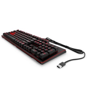 Teclado Gamer Alámbrico Hp 1100 Omen / USB / Led Rojo / Teclas mecánicas / WASD / Inglés / Negro Teclado Gamer Alámbrico Hp 1100 Omen / USB / Led Rojo / Teclas mecánicas / WASD / Inglés / Negro