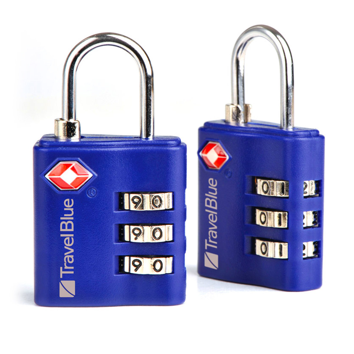 Candado de Viaje Triple Combinación Travel Blue / Azul / 2 piezas