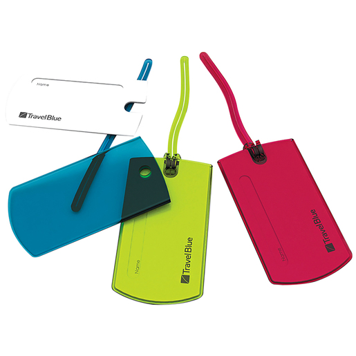 Pack De 18 Etiquetas De Equipaje Brillantes Sodsay - Para Maletas Y Mochilas - Incluye Tarjetas De Información - Color Azul