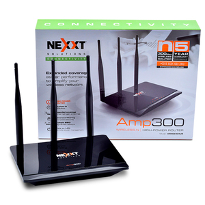 Router Inalámbrico Nexxt Amp300 / 4 Fast Ethernet / 3 antenas / 300 Mbps Router Inalámbrico Nexxt Amp300 / 4 Fast Ethernet / 3 antenas / 300 Mbps